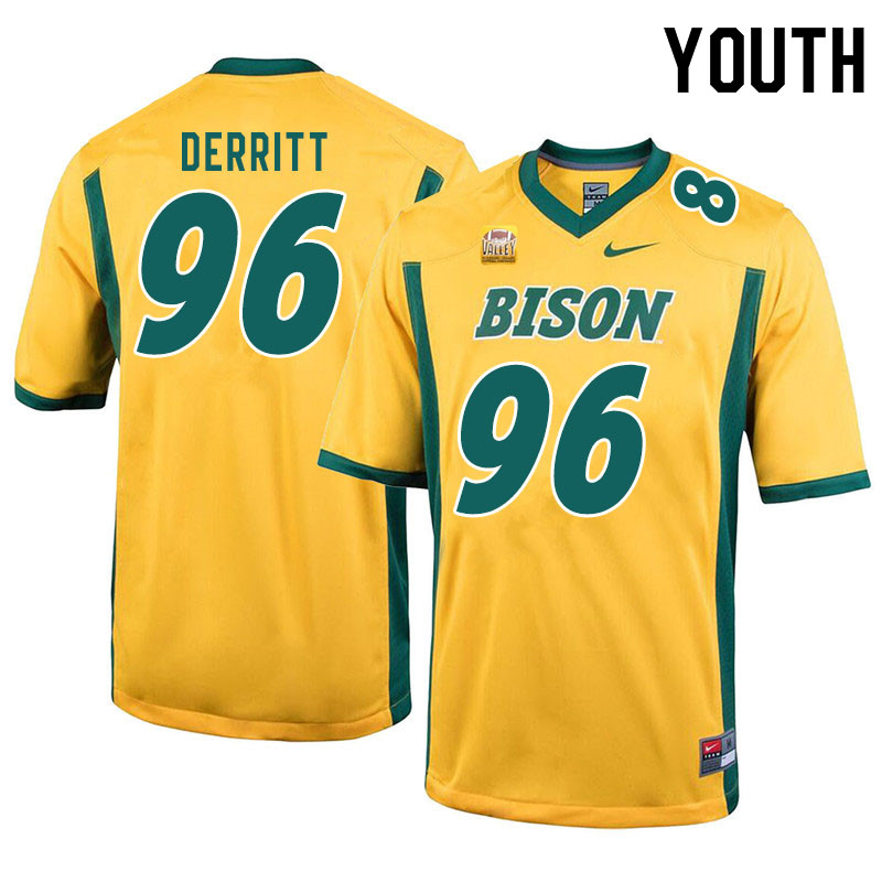 Youth #96 Javier Derritt North Dakota State Bison College Football Jerseys Sale-Yellow - Click Image to Close